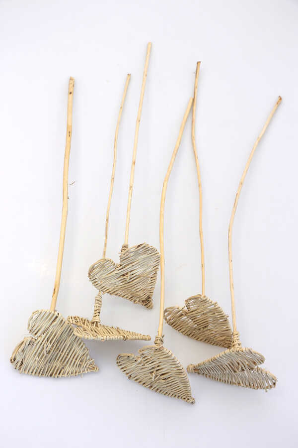 Örme Rattan Flat Heart 6lı