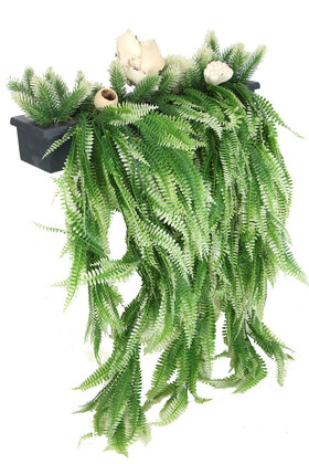 Yapay Çiçek Deposu - Yapay Bitkili Raf Masa Sarmaşık Tanzimi 45 cm Model 11