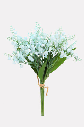 Yapay Çiçek Deposu - Yapay Lüx 3 Dallı Müge Çiçeği 30 cm Turkuaz