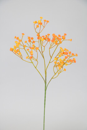 Yapay Çiçek Deposu - Yapay Uzun Cipso Dalı 60 cm Turuncu