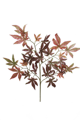 Yapay Çiçek Deposu - Yapay Çınar Ağacı Dalı 70 cm Kızıl-Kahve