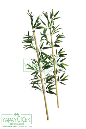 115 cm Yapay 11 Dal Yapraklı Doğal Bambu Tip12 - 2