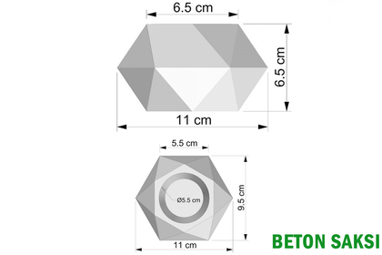 Beton Saksıda Yapay Masa Çiçeği Model 8 - 3
