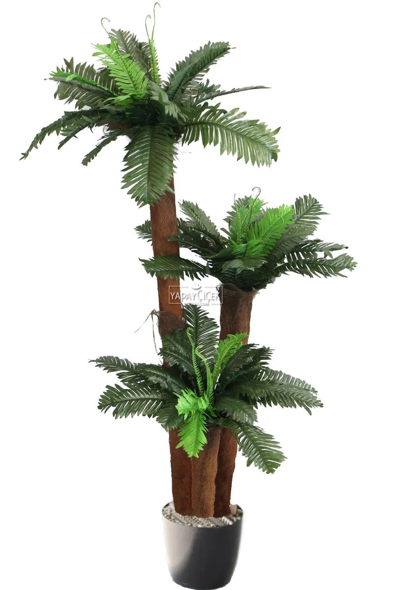 Ucuz Yapay Ağaç 3 Gövdeli Afrika Palmiyesi 130 Cm