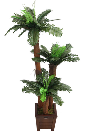 Yapay Çiçek Deposu - Ucuz Yapay Ağaç 3 Gövdeli Afrika Palmiyesi 130 cm