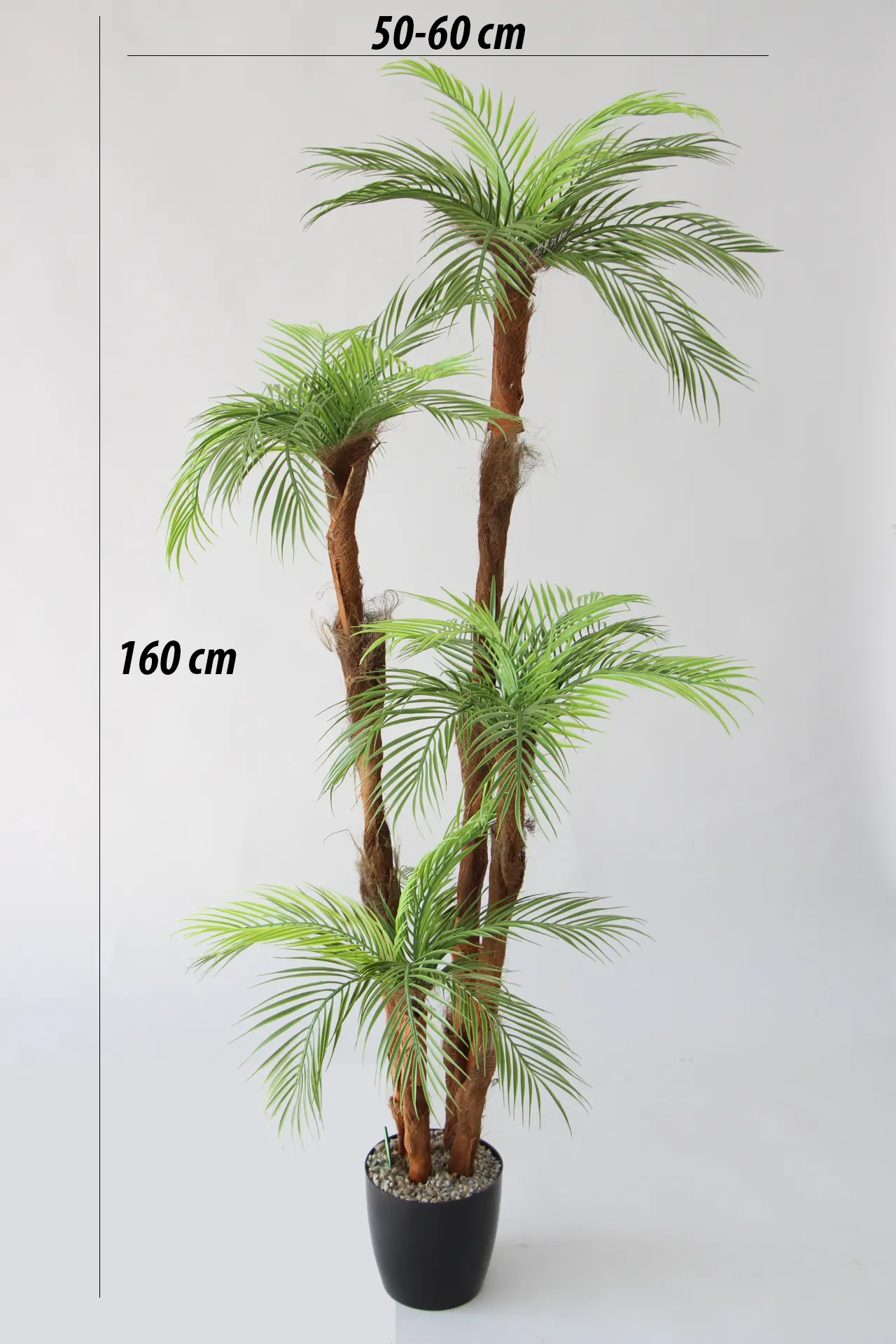 Yapay Palmiye Ağacı 4 Gövdeli 36 Yaprak 160 cm Saksılı - 3