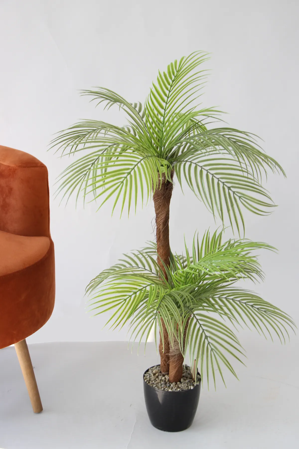 Yapay Küçük Palmiye Ağacı 2 Gövdeli 18 Yaprak 100 cm - 1