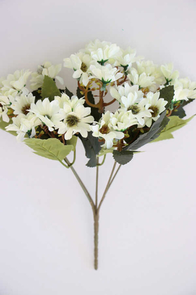 Yapay Çiçek Deposu - Yapay Lüx 25li Papatya Demeti Beyaz