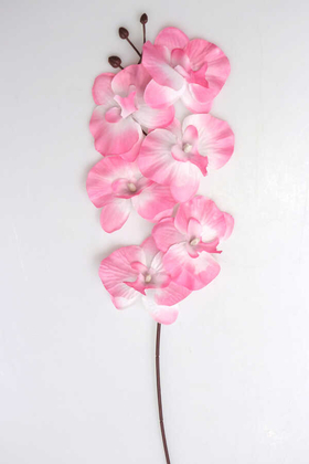 Yapay Çiçek Deposu - Ucuz Yapay Orkide Çiçeği Dalı 65 cm Açık Pembe