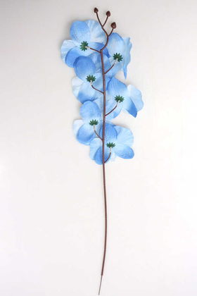 Ucuz Yapay Orkide Çiçeği Dalı 65 cm Mavi - 3