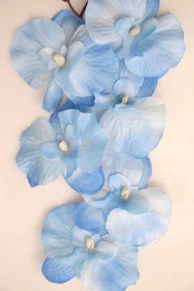 Ucuz Yapay Orkide Çiçeği Dalı 65 cm Mavi - Thumbnail