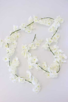 Yapay Çiçek Deposu - 150 Çiçekli İp Tipi Bahar Çiçeği 170 cm Beyaz