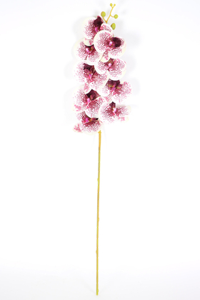 Yapay Dal Baskılı Orkide Çiçeği 88 cm Mürdüm Benekli - Thumbnail
