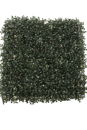 Yapay Çiçek Deposu - U.V Dayanımlı Yapay Çim Karo Tabaka Şimşir 50 cm x 50 cm Koyu Yeşil