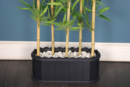 Dekoratif Saksıda Kırçıllı Yaprak 5 Çubuklu Bambu Seperatör (20x50x150cm) - Thumbnail