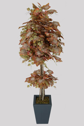 Yapay Çiçek Deposu - Yapay Ağaç Sonbahar Çınar Ağacı 170 cm Kızıl Kahve
