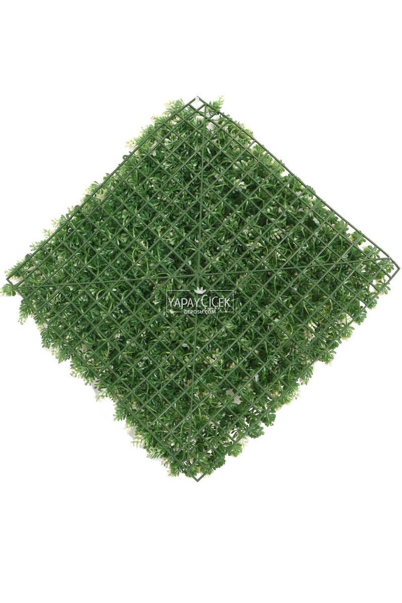 Yapay Çamdalı Model Duvar Bitki Kaplaması 50x50 cm Yeşil-Beyaz