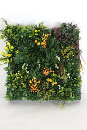 Yapay Çiçek Deposu - Yapay Dikey Bitki Hazır Duvar Paneli 55 cm x 55 cm Model 9
