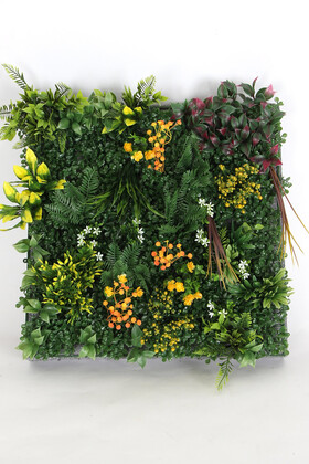 Yapay Dikey Bitki Hazır Duvar Paneli 55 cm x 55 cm Model 9 - Yapay Çiçek Deposu