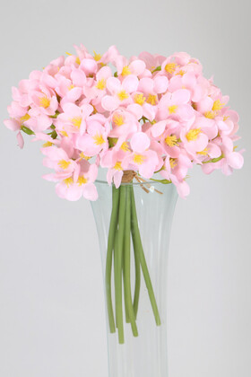 Yapay Çiçek Deposu - Kaliteli Yapay Mine Çiçekli Buket 26 cm Pembe