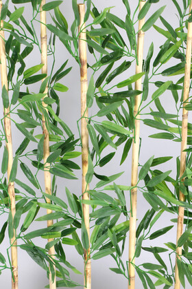 Islak Yapraklı 6 Çubuklu Gri Saksıda Bambu Seperatör (20x70x120cm) - Thumbnail