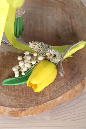 Islak Lale Gelin Çiçeği 2li Set Sarı - Thumbnail