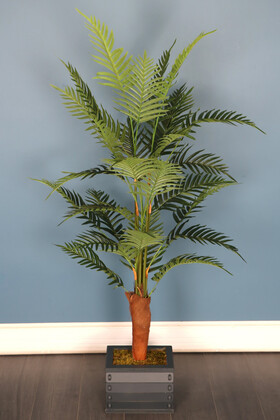 Kütük Model Saksıda Yapay Areka Palmiye Ağacı 150 cm - Thumbnail