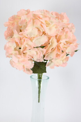 Yapay Çiçek Deposu - Yapay Çiçek 5 Dal Lüx Ortanca Demeti Somon