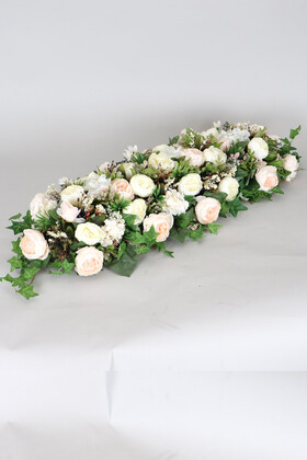 Yapay Çiçek Deposu - Düğün Nişan Söz Masa Çiçeği Hazır Tag Çiçeği 40 cm x 110 cm Model 3