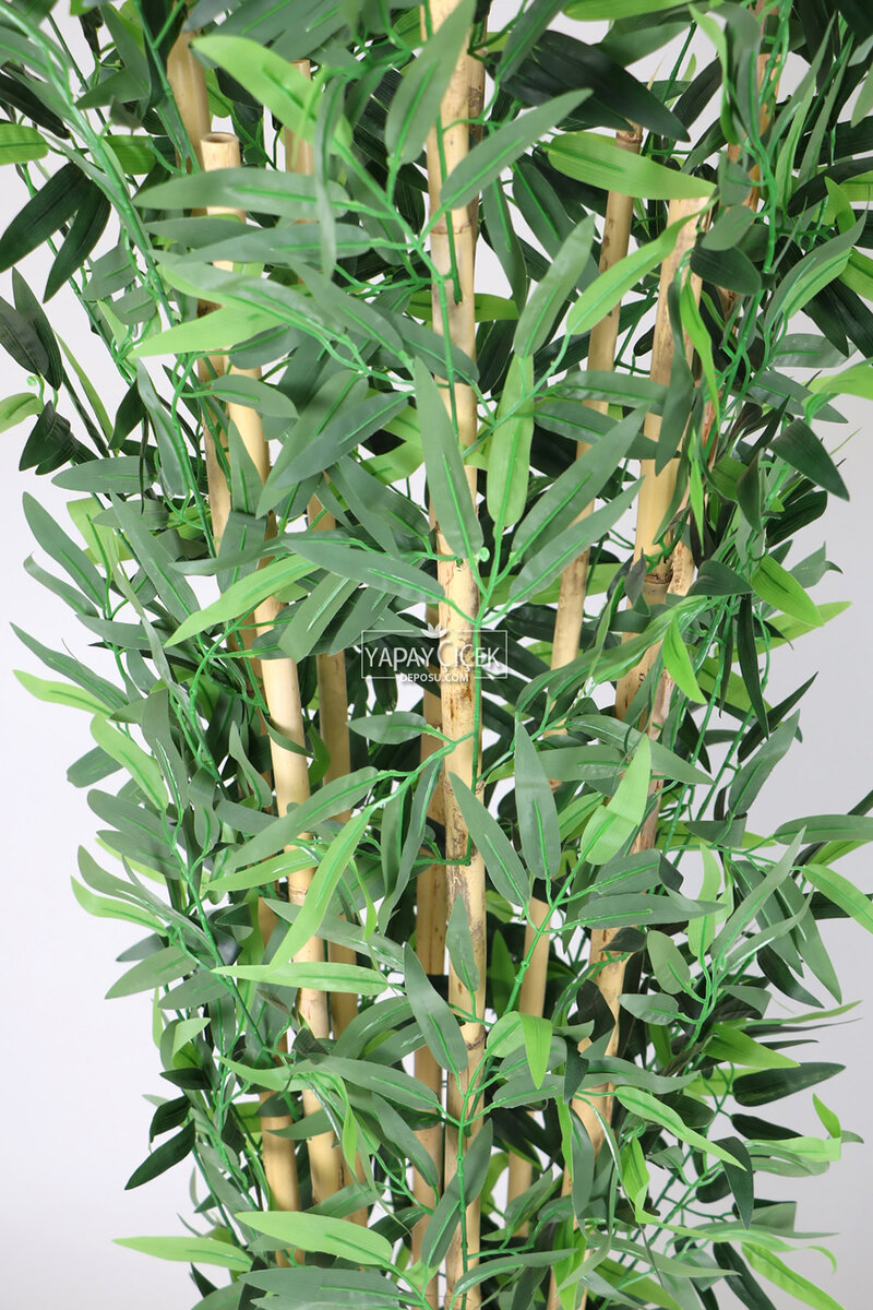 Oval Çıtalı Saksıda Yapay Bambu Ağacı 8 Çubuklu 180 cm