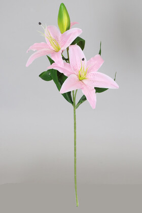 Yapay Çiçek Deposu - Uzun Dal Kaliteli Yapay Lilyum Zambak Çiçeği 70 cm Pembe