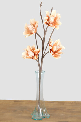 Yapay Çiçek Deposu - Exclusive Lateks Manolya Ara Dallı 110 cm Somon