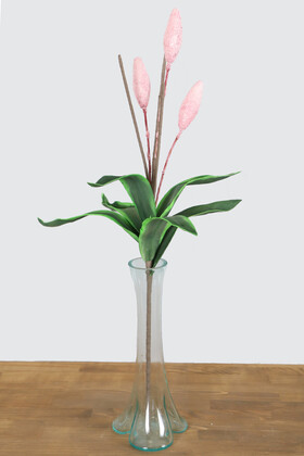 Yapay Çiçek Deposu - Exclusive Lateks İri Yapraklı Egzotik Uzun Dal 95 cm Pembe