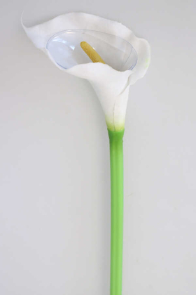 Yapay Çiçek Deposu - Yapay Islak Tek Dal Dev Gala Çiçeği 68 cm Beyaz