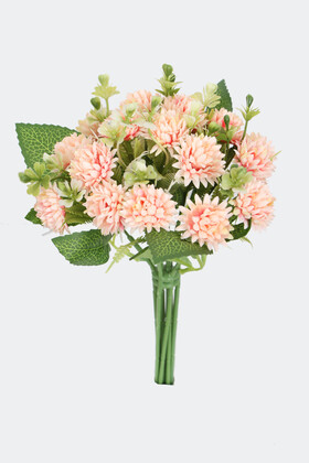 Yapay Çiçek Deposu - Yapay 18li Mini Kartanesi Demeti 25 cm Somon