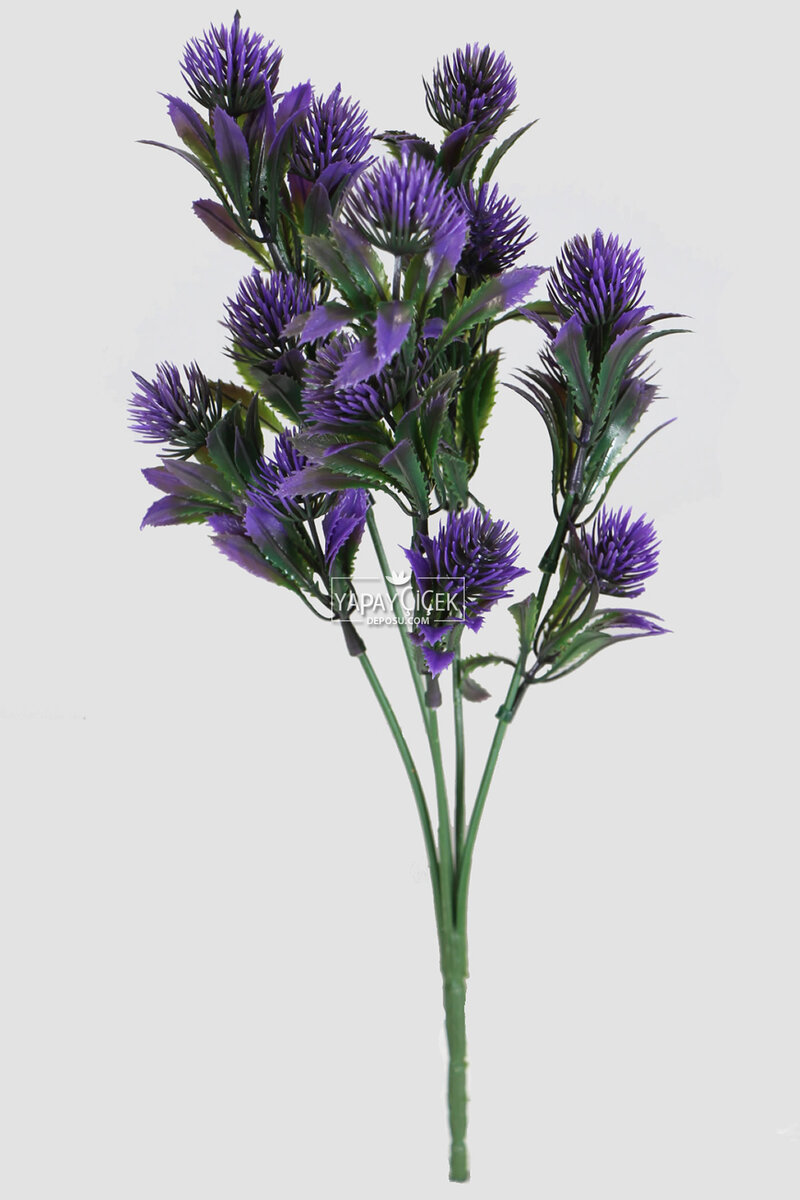 Yapay 5 Dal Plastik Mini Agrimonia Demeti 30 Cm Mor