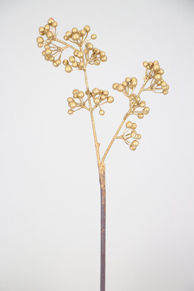 Yapay Çiçek Deposu - Yapay Mini Kokina Dalı 42 cm Gold