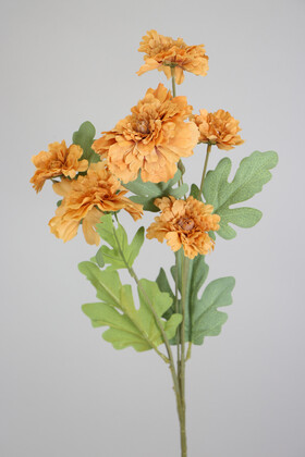 Yapay Çiçek Deposu - Yapay 6lı Gerbera Dalı 80 cm Açık Kahve