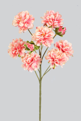 Yapay Çiçek Deposu - Yapay 9lu Bodur Kasımpatı Dalı 45 cm Pembe