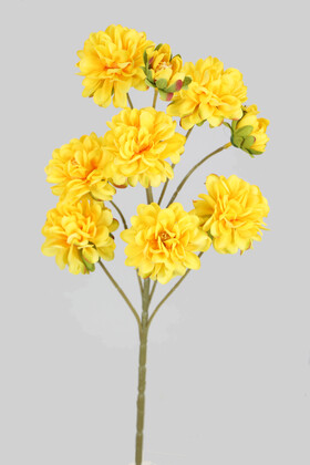 Yapay Çiçek Deposu - Yapay 9lu Bodur Kasımpatı Dalı 45 cm Sarı