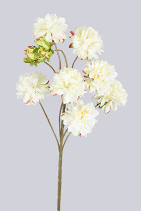 Yapay Çiçek Deposu - Yapay 9lu Bodur Kasımpatı Dalı 45 cm Beyaz