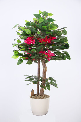 Yapay Mini Begonvil Ağacı 75 cm Yesil Fuşya - Yapay Çiçek Deposu