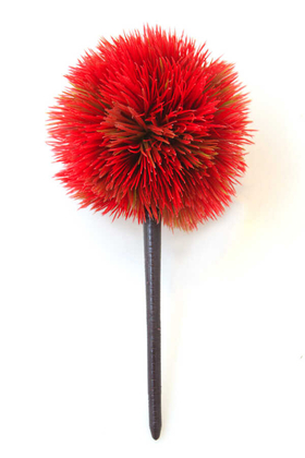 Yapay Çiçek Deposu - Yapay Ağaç Mini Top Kirpi Kırmızı