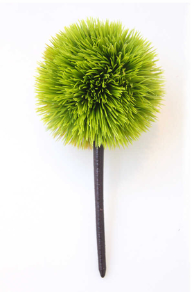 Yapay Çiçek Deposu - Yapay Ağaç Mini Top Kirpi Yeşil