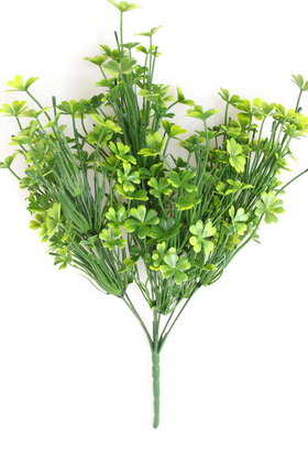 Yapay Çiçek Deposu - 4 Yapraklı Pastel İri Yonca Demeti Yeşil