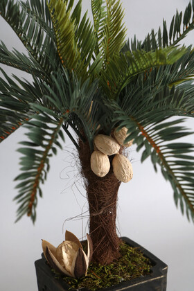 Vintage Kabartmalı Saksıda Yapay Ananas Sıkas Ağacı 55 cm - Thumbnail