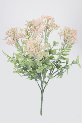 Yapay Çiçek Deposu - Yapay Mineli Tozlu Bitki Demeti Pudra Pembe