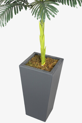 Antrasit Saksıda Tek Gövdeli Yapay Areka Ağacı 180 cm (25 Yapraklı) - Thumbnail