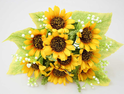 Cipsolu Yapay 9lu Ayçiçeği Demeti 35 cm - 2