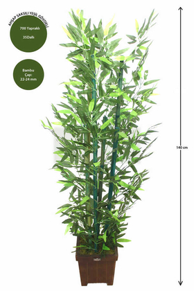 Yapay Çiçek Deposu - Yapay Bambu Ağacı 6 Gövde Yeşil Renk Bambulu 140 cm (Model14)